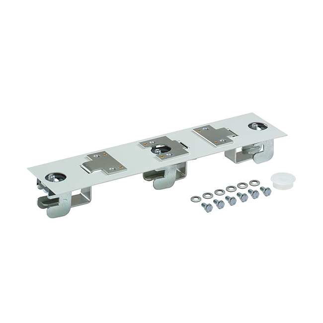 E³ twin adapter for mounting size 00/100 on busbar systems with 185 mm spacingwith hook-mounting on the busbar